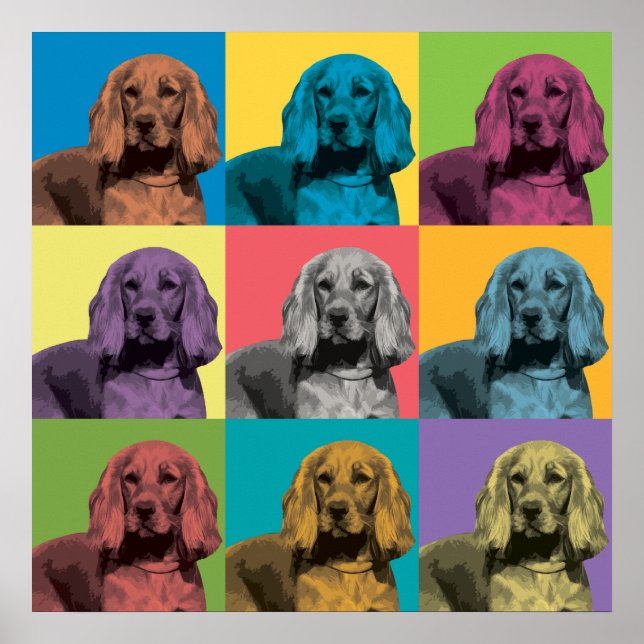 Cocker Spaniel Pop-Art Poster (Front)