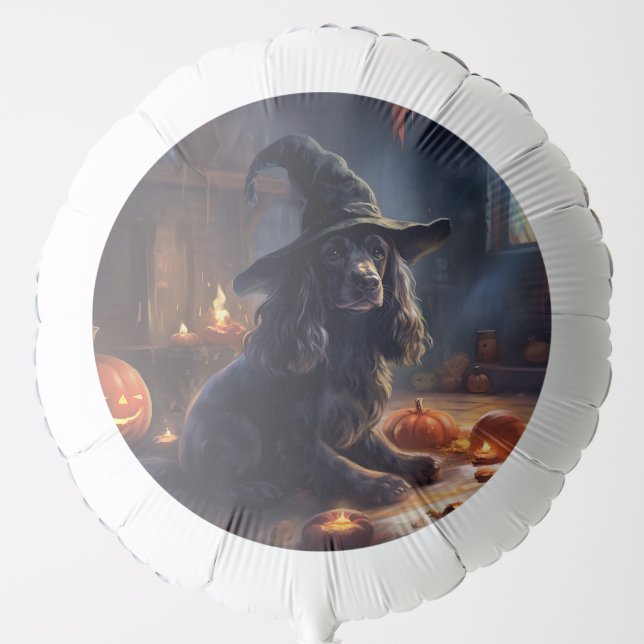 Cocker Spaniel Pumpkins Halloween Scary Balloon (Front)