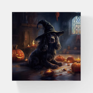 Cocker Spaniel Pumpkins Halloween Scary Paperweight