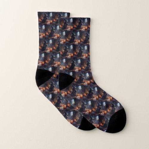 Cocker Spaniel Pumpkins Halloween Scary Socks