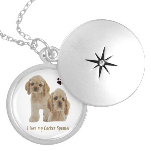 Cocker spaniel puppies  locket necklace