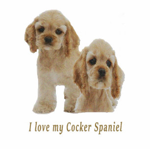 Cocker spaniel puppies statuette