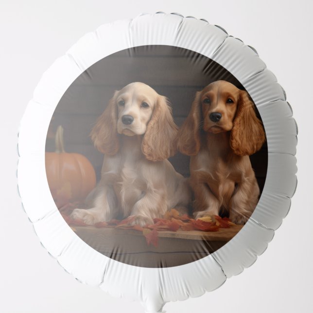 Cocker Spaniel Puppy Autumn Delight Pumpkin  Balloon (Front)
