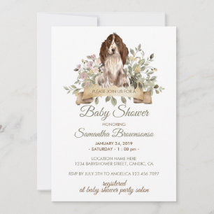 Cocker Spaniel Puppy Baby Shower Invitation
