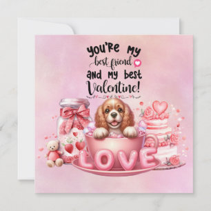 Cocker Spaniel Puppy Dog for Valentine's Day Holiday Card