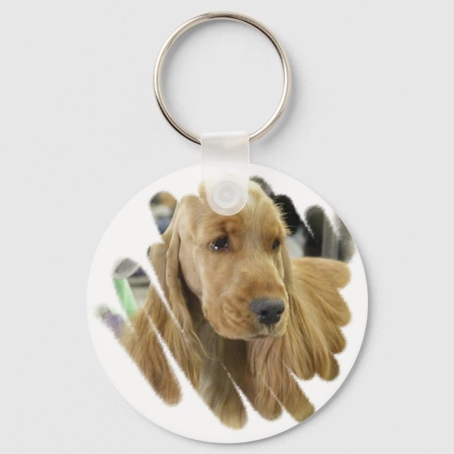 Cocker Spaniel Puppy Dog Keychain (Front)