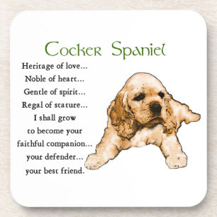 Cocker Spaniel Puppy Lovers Art Beverage Coaster