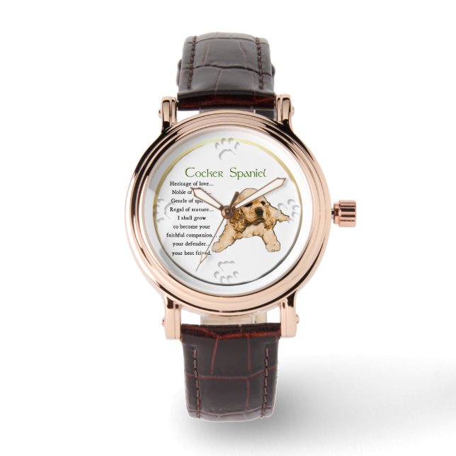 Cocker Spaniel Puppy Lovers Art Watch (Front)