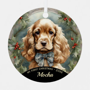 Cocker Spaniel Puppy's First Christmas Ornament