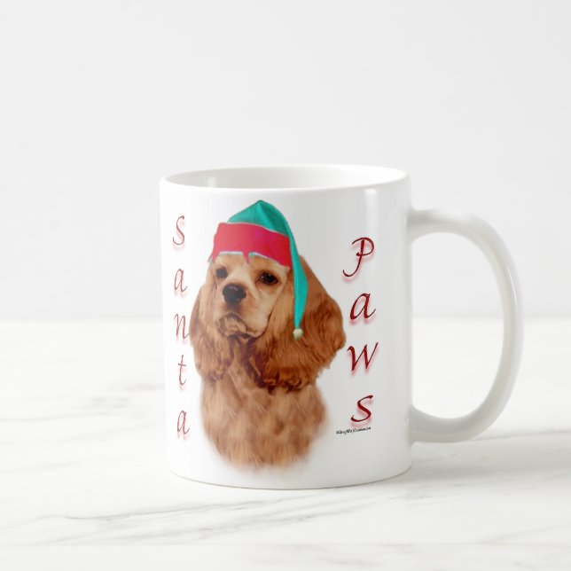 Cocker Spaniel (red) Santa Paws Coffee Mug (Right)