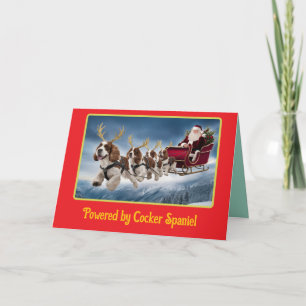 Cocker Spaniel Reindeer Card
