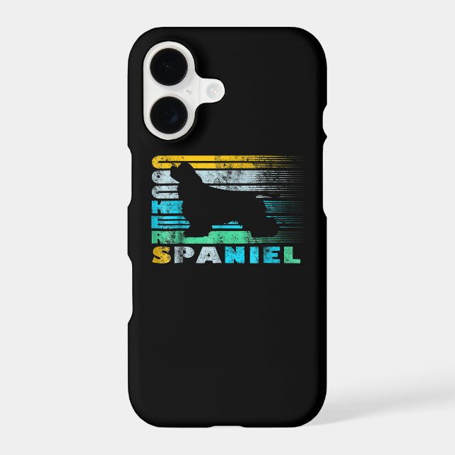 Cocker Spaniel | Retro Black Cocker Spaniel Iphone Case (Back)