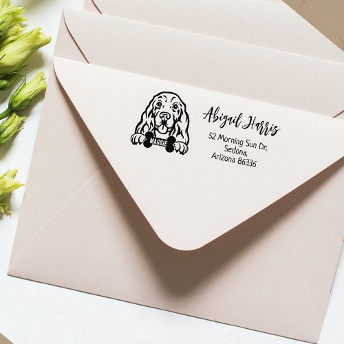 Cocker Spaniel Return Address Dog Breed  Rubber Stamp