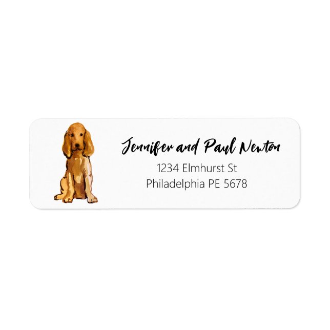 Cocker spaniel return address label (Front)