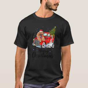 Cocker Spaniel Rides Red Truck Christmas Pajama T-Shirt