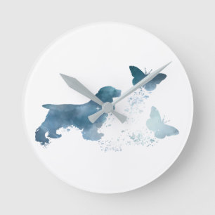 Cocker spaniel round clock