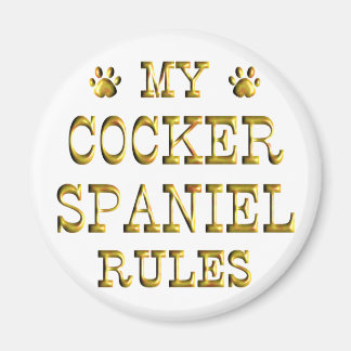Cocker Spaniel Rules Gold Magnet
