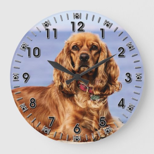 Cocker Spaniel _ San Carlos Beach _ Lady Large Clock