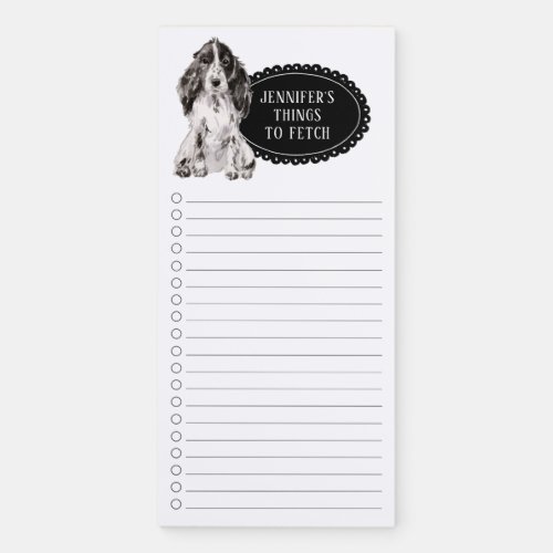 Cocker Spaniel Shopping List  Magnetic Notepad