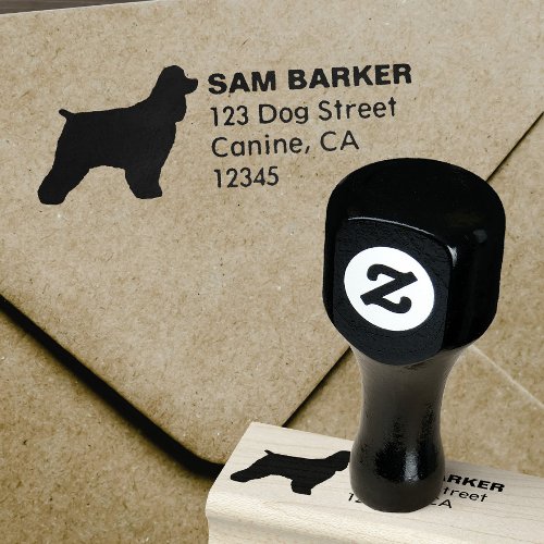 Cocker Spaniel Silhouette Return Address Rubber Stamp