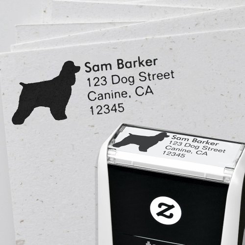 Cocker Spaniel Silhouette Return Address Self_inking Stamp