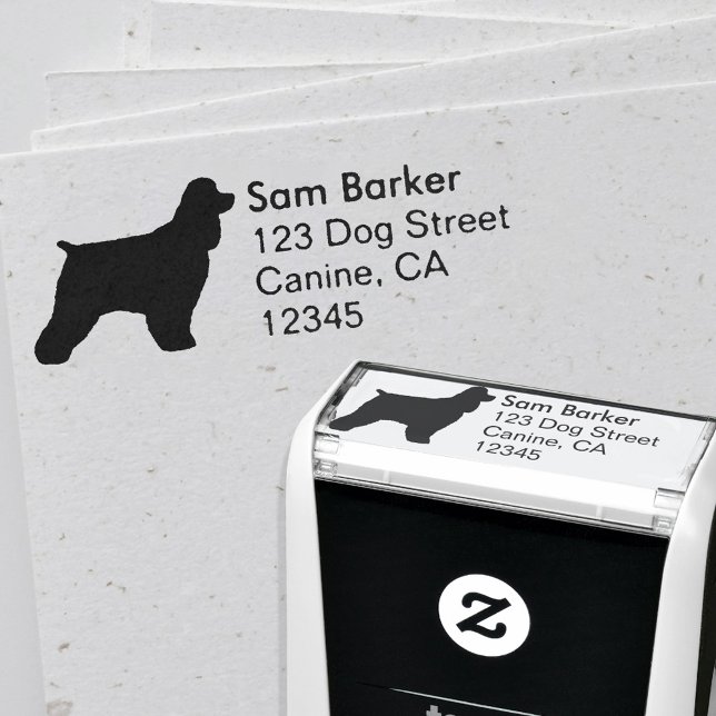 Cocker Spaniel Silhouette Return Address Self-inking Stamp (Creator Uploaded)