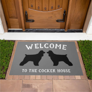 Cocker Spaniel Silhouettes Custom Doormat