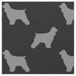 Cocker Spaniel Silhouettes Grey Patterned Fabric