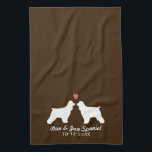 Cocker Spaniel Silhouettes with Heart and Text Towel<br><div class="desc"></div>
