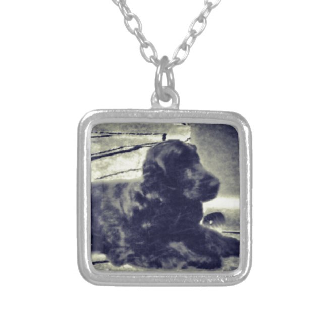 Cocker Spaniel Silver Plated Necklace (Front)