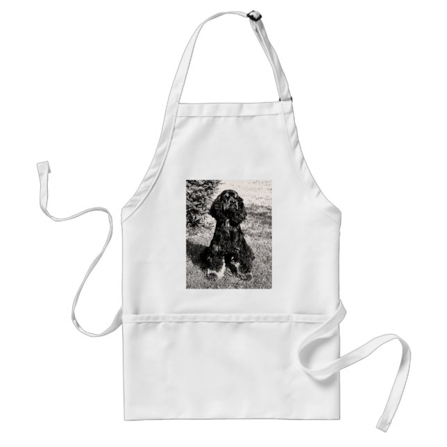 Cocker Spaniel Sketch Adult Apron (Front)