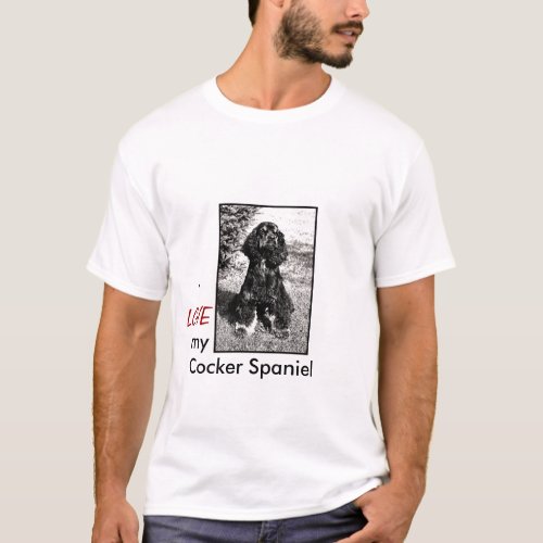 Cocker Spaniel Sketch on Short Sleeve Shirt