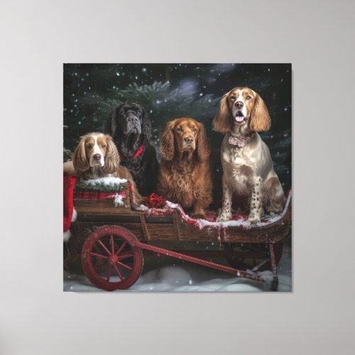 Cocker Spaniel Snowy Sleigh Christmas Decor 