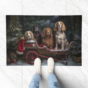 Cocker Spaniel Snowy Sleigh Christmas Decor Doormat