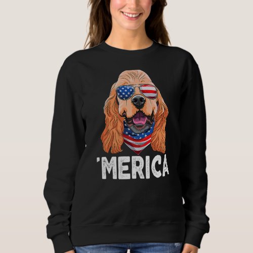Cocker Spaniel Sunglasses American Usa Flag 4th Of Sweatshirt