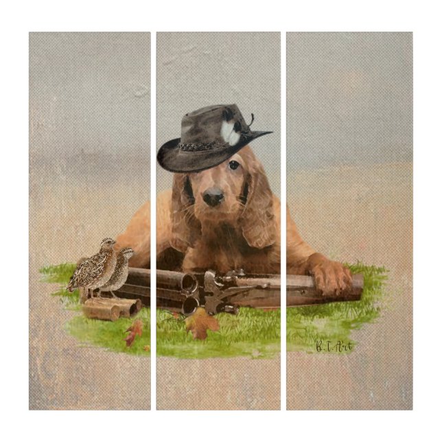 Cocker Spaniel Tapestry Poster Acrylic Print Triptych (Front)