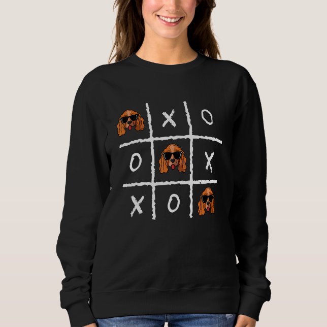 Cocker Spaniel Tic Tac Toe Tic Tac Toe Nostalgic D Sweatshirt (Front)
