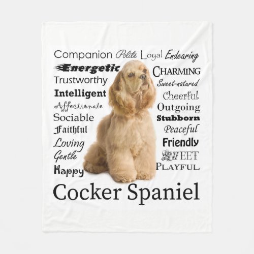 Cocker Spaniel Traits Fleece Blanket