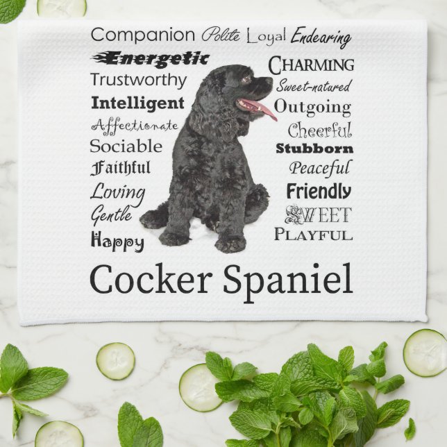 Cocker Spaniel Traits Kitchen Towel (Folded)