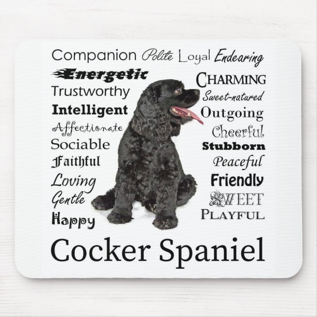 Cocker Spaniel Traits Mousepad (Front)