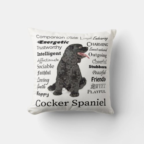 Cocker Spaniel Traits Pillow