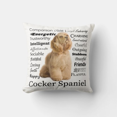 Cocker Spaniel Traits Pillow