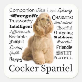 Cocker Spaniel Traits Stickers by ForLoveofDogs at Zazzle