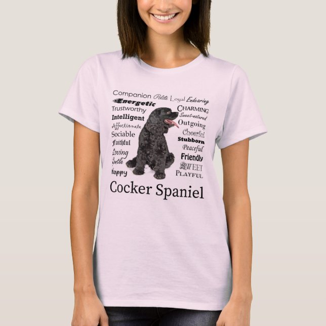 Cocker Spaniel Traits T-Shirt (Front)
