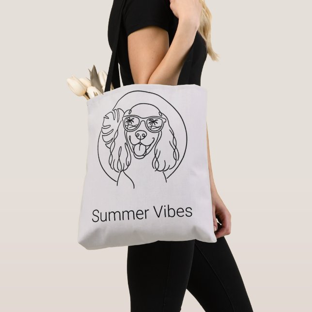 Cocker Spaniel Tropical Tote Bag (Close Up)