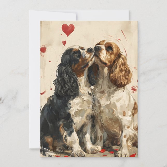 Cocker spaniel  Valentine's day  Holiday Card (Front)