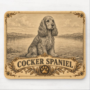 Cocker Spaniel, Vintage Heritage Dog Mouse Pad