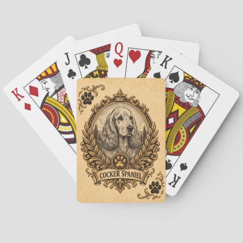 Cocker Spaniel, Vintage Heritage Dog Poker Cards