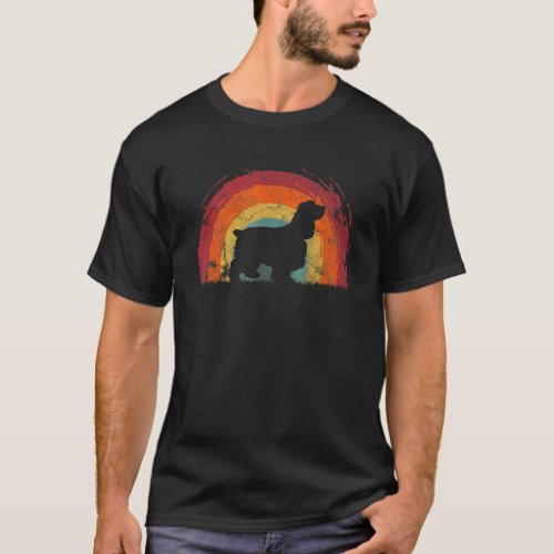 Cocker Spaniel Vintage Rainbow Dog Men Women T_Shirt