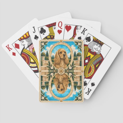 Cocker Spaniel, Vintage Watercolor Dog Art Poker Cards